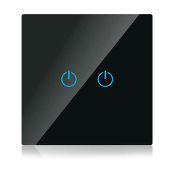 WiFi Interrupteur tactile 2 pôles en verre Noir Amazon Alexa / 