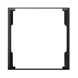 Plaque décorative pour prises doubles pour plaques de finition, noir métallique Ospel Aria RO-4U/33
