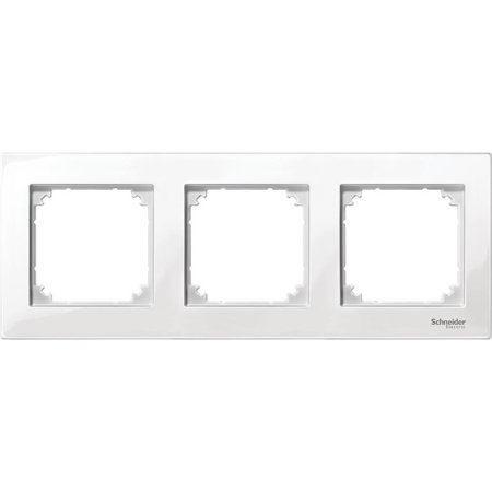 Merten M-Plan - plaque de finition - 3 postes - blanc polaire brillant