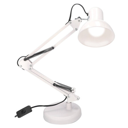 PIXI White E27 drafting desk lamp white base and clip set EDO777536