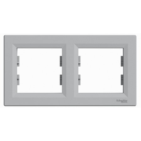 Plaque double, horizontale, aluminium - Asfora Schneider