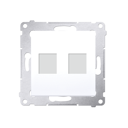 Simon 54 Premium Blanc Couvercle de prises de téléinformation pour Keystone plat double (modulaire) , DKP2.01/11